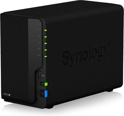 Synology DiskStation DS220+ خادم NAS للأعمال مع وحدة المعالجة المركزية Celeron ، ذاكرة 6GB ، تخزين HDD 8TB ، نظام تشغيل DSM
