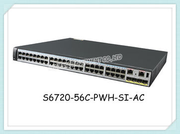 S6720-56C-PWH-SI-AC منافذ شبكة Huawei 32 جيجابت منافذ 16x100M / 1 / 2.5 / 5 / 10G 4 منافذ Gig SFP + PoE ++