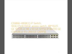 CE6866-48S8CQ-P التبديل ، 10GE / 25GE / 50GE مفتاح الوصول ، 48 * 10 / 25 GE SFP28 أو 48 × 50 GE SFP56 8 * 40/100 GE QSFP28 أو 8 × 200 GE QSFP56