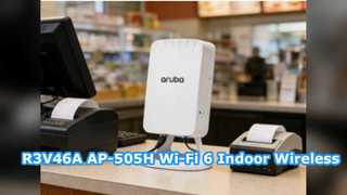 R3V46A AP-505H واي فاي 6 نقطة وصول لاسلكية داخلية، 1.77 جيجابت في الثانية، نطاق مزدوج، يعمل بتقنية PoE، حامل سقفي