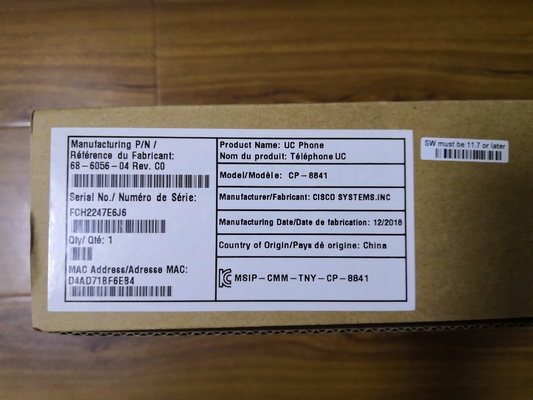 هاتف سيسكو IP 8841 CP-8841-K9 مع 800x480 LCD و 2 منافذ إيثيرنت