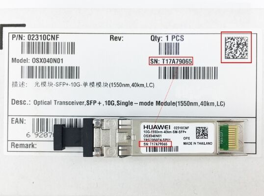 OSX040N01 هواوي جهاز الاستقبال البصري 02310CNF 
SFP + ، 10G ، وحدة الوضع الواحد ((1550nm ، 40km ، LC)