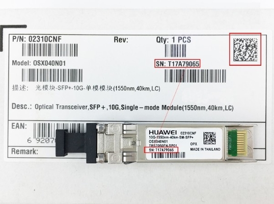 OSX040N01 جهاز الاستقبال البصري لشركة هواوي OSX040N01 02310CNF SFP+ 10G وحدات متعددة الأوضاع ((1550nm 40km LC LRM)