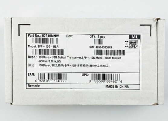 SFP-10G-USR Huawei Transceiver Optical Transceiver SFP-10G-USR Transceiver Optical SFP+ 10G وحدة متعدد الأوضاع ((850nm 0.1km LC