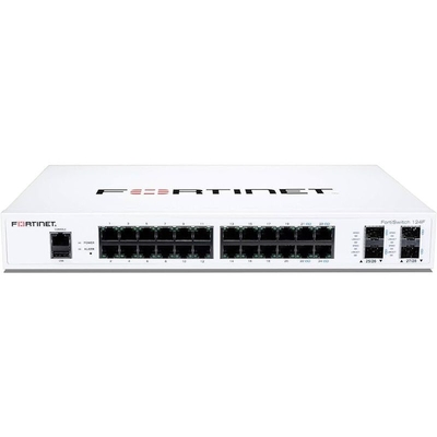 فورتينيت FS-124F هو مفتاح تنافسي الأداء / السعر مع 24x منفذ GE + 4x منفذ SFP + 1x وحدة تحكم RJ45