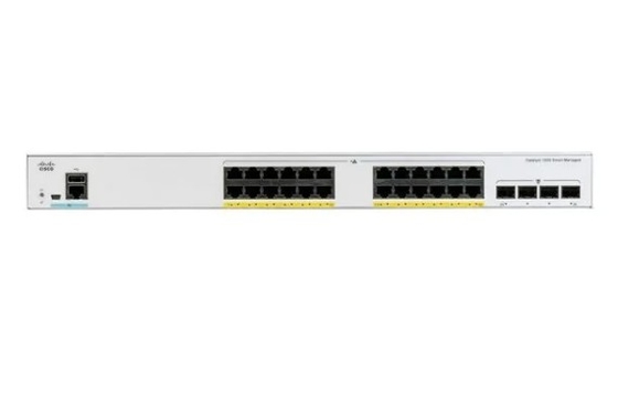 C1000-24P-4G-L Cisco Catalyst 1000 Series Switches 24x 10/100/1000 Ethernet PoE + Ports و 195W PoE Budget 4x 10G SFP +