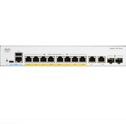 C1200-8P-E-2G Cisco Switches 8x 10/100/1000 منفذ PoE + مع ميزانية طاقة 67W 2x منفذ Gigabit Copper / SFP Combo ، قابل للتركيب على الرف