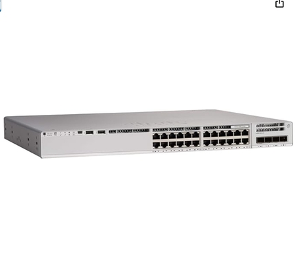 مفتاح Cisco Catalyst 9200L C9200L-24T-4X-E بـ 24 منفذ بيانات و 4 منافذ ربط علوي بسرعة 10 جيجابت/ثانية - Network Essentials