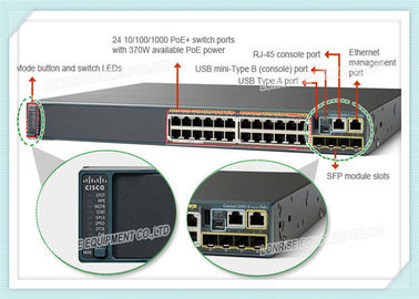 WS-C2960X-24PS-L Cisco Ethernet Switch Gigabit 24 Port 512mb مع 370 واط Poe