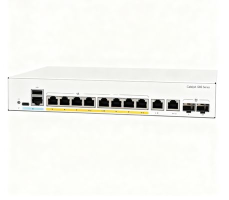 C1200-8FP-2G منافذ قابلة للتركيب على الحامل 120 واط ميزانية الطاقة 2x جيجابت نحاس/1000 SFP منافذ كومبو SNMP C1200-8FP-2G
