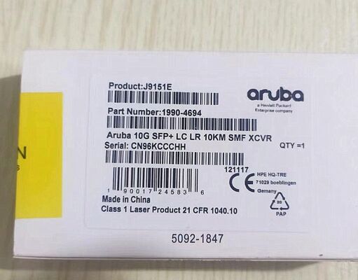 J9151E، جهاز إرسال واستقبال Aruba 10G SFP+، 10G SFP+ LC/10km SMF/وضع فردي