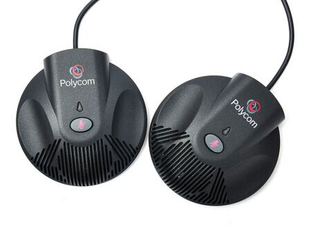 SoundStation-2-Expansion-Microphone، هاتف Polycom SoundStation 2 للمؤتمرات، مكبر صوت عالي الدقة/ميكروفون لإلغاء الضوضاء/للغرف التي تبلغ مساحتها 50-70 مترًا مربعًا
