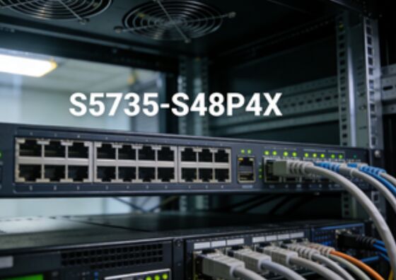 Huawei S5735-S48P4X 48-Port Gigabit PoE + Switch ، 4 × 10G SFP + Uplink ، 672Gbps القدرة على التبديل ، 1U Rack-Mount