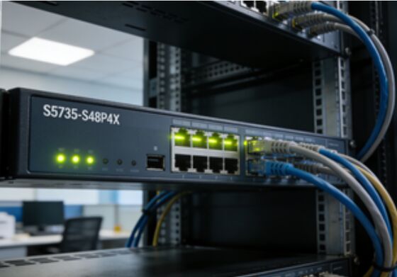 Huawei S5735-S48P4X 48-Port Gigabit PoE + Switch ، 4 × 10G SFP + Uplink ، 672Gbps القدرة على التبديل ، 1U Rack-Mount
