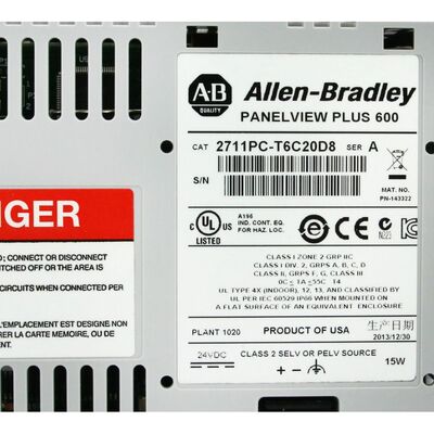 Allen-Bradley 2711PC-T6C20D8 PanelView Plus 6 مدمج 600 HMI شاشة تعمل باللمس إيثرنت RS232