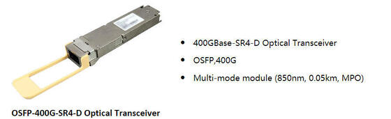 Huawei QSFP-DD-400G-SR4 وحدة إرسال واستقبال ضوئية QSFP-DD 400GBase-SR4، MMF، 850 نانومتر، 0.05 كم، MPO، APC