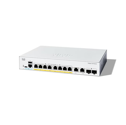 سويتش Cisco C1200-8FP-2G ذكي بـ 8 منافذ جيجابت PoE+ مع منافذ وصل علوي كومبو 2G