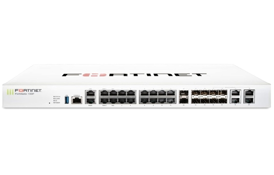 FG-100F Fortigate 100F FG-100F 22x GE RJ45 منافذ 4 SFP منافذ 2x 10 GE SFP+ FortiLinks مزدوج إمدادات الطاقة الاحتياطية