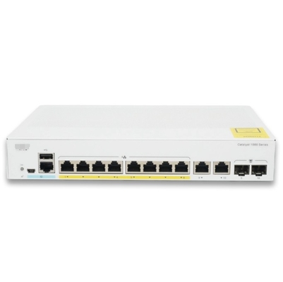 C1200-8T-E-2G أجهزة تغيير سيسكو 8x 10/100/1000 منافذ 2x Gigabit Copper/SFP Combo Ports قابل للتركيب على الرف