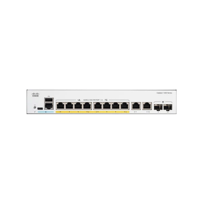 محول Cisco C1300-8T-E-2G Catalyst 1200 ذو 8 منافذ جيجابت مُدار مع وصلات كومبو 2G